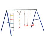 Jucarii, Copii si Bebe - Jucarii si jocuri - Jucarii de exterior - Spatii de joaca si accesorii - Set leagan de exterior, cu leagane, scara și leagan cu disc, roșu - Infinity.ro