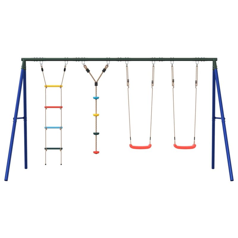 Jucarii, Copii si Bebe - Jucarii si jocuri - Jucarii de exterior - Spatii de joaca si accesorii - Set leagan de exterior, cu leagane, scara și leagan cu disc, roșu - Infinity.ro