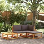 Casa si Gradina - Gradina si terasa - Mobilier exterior - Canapele si fotolii gradina - Set canapele de gradina cu perne, 4 piese, lemn masiv de acacia - Infinity.ro