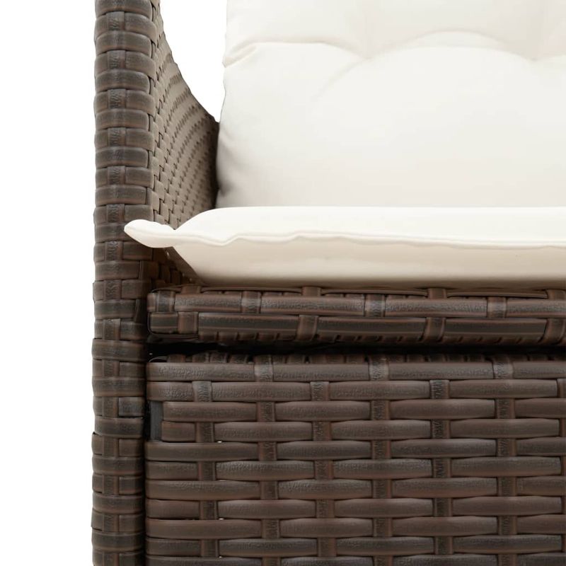 Casa si Gradina - Gradina si terasa - Mobilier exterior - Seturi mobila gradina - Set bistro de gradina cu perne, 11 piese, maro, poliratan - Infinity.ro