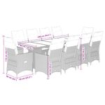 Casa si Gradina - Gradina si terasa - Mobilier exterior - Seturi mobila gradina - Set bistro de gradina cu perne, 11 piese, maro, poliratan - Infinity.ro