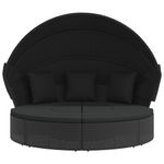 Casa si Gradina - Gradina si terasa - Mobilier exterior - Scaune si sezlonguri gradina - Pat sezlong pentru exterior cu baldachin, negru, poliratan - Infinity.ro