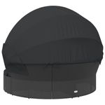 Casa si Gradina - Gradina si terasa - Mobilier exterior - Scaune si sezlonguri gradina - Pat sezlong pentru exterior cu baldachin, negru, poliratan - Infinity.ro