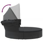 Casa si Gradina - Gradina si terasa - Mobilier exterior - Scaune si sezlonguri gradina - Pat sezlong pentru exterior cu baldachin, negru, poliratan - Infinity.ro