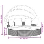 Casa si Gradina - Gradina si terasa - Mobilier exterior - Scaune si sezlonguri gradina - Pat sezlong pentru exterior cu baldachin, negru, poliratan - Infinity.ro