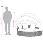 Casa si Gradina - Gradina si terasa - Mobilier exterior - Scaune si sezlonguri gradina - Pat sezlong pentru exterior cu baldachin, negru, poliratan - Infinity.ro