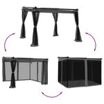 Casa si Gradina - Gradina si terasa - Umbrele si pavilioane - Pavilioane - Foisor cu pereti din plasa, antracit, 3x3 m, otel - Infinity.ro