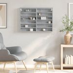 Casa si Gradina - Mobilier - Biblioteci si rafturi - Rafturi - Dulap cu vitrina, gri beton, 80x8,5x58 cm, lemn prelucrat - Infinity.ro