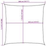 Casa si Gradina - Gradina si terasa - Umbrele si pavilioane - Umbrele - Panza parasolar, nisipiu, 3,6x3,6 m, HDPE, 160 g/m², patrat - Infinity.ro