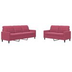 Casa si Gradina - Mobilier - Seturi de mobilier - Seturi living - Set canapele cu perne, 2 piese, rosu vin, catifea - Infinity.ro
