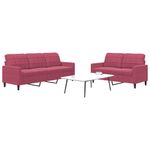 Casa si Gradina - Mobilier - Seturi de mobilier - Seturi living - Set canapele cu perne, 2 piese, rosu vin, catifea - Infinity.ro