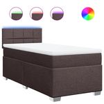 Casa si Gradina - Mobilier - Paturi si accesorii - Paturi - Pat box spring cu saltea, maro inchis, 90x200 cm, textil - Infinity.ro