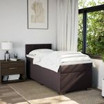 Casa si Gradina - Mobilier - Paturi si accesorii - Paturi - Pat box spring cu saltea, maro inchis, 90x200 cm, textil - Infinity.ro