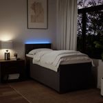 Casa si Gradina - Mobilier - Paturi si accesorii - Paturi - Pat box spring cu saltea, maro inchis, 90x200 cm, textil - Infinity.ro