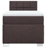 Casa si Gradina - Mobilier - Paturi si accesorii - Paturi - Pat box spring cu saltea, maro inchis, 90x200 cm, textil - Infinity.ro