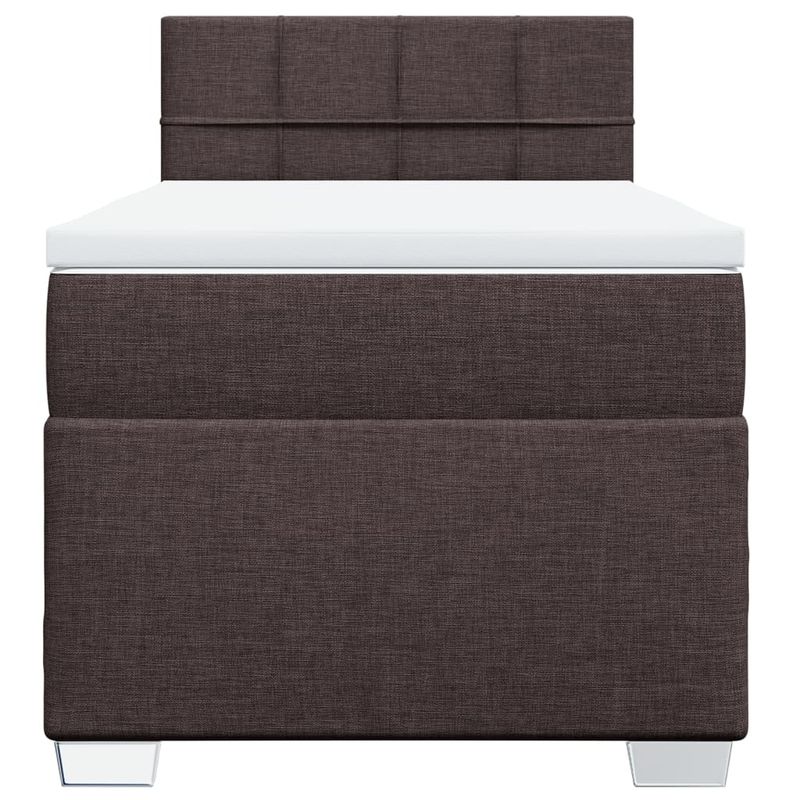 Casa si Gradina - Mobilier - Paturi si accesorii - Paturi - Pat box spring cu saltea, maro inchis, 90x200 cm, textil - Infinity.ro