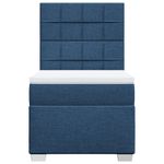 Casa si Gradina - Mobilier - Paturi si accesorii - Paturi - Pat box spring cu saltea, albastru, 90x190 cm, textil - Infinity.ro