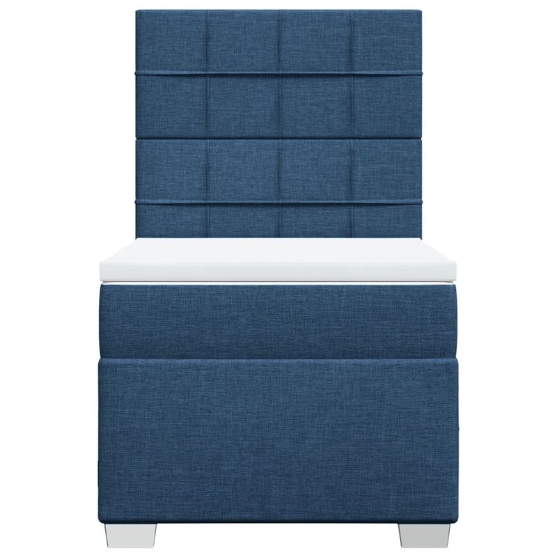 Casa si Gradina - Mobilier - Paturi si accesorii - Paturi - Pat box spring cu saltea, albastru, 90x190 cm, textil - Infinity.ro