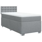 Casa si Gradina - Mobilier - Paturi si accesorii - Paturi - Pat continental cu saltea, gri deschis, 80x200 cm, textil - Infinity.ro