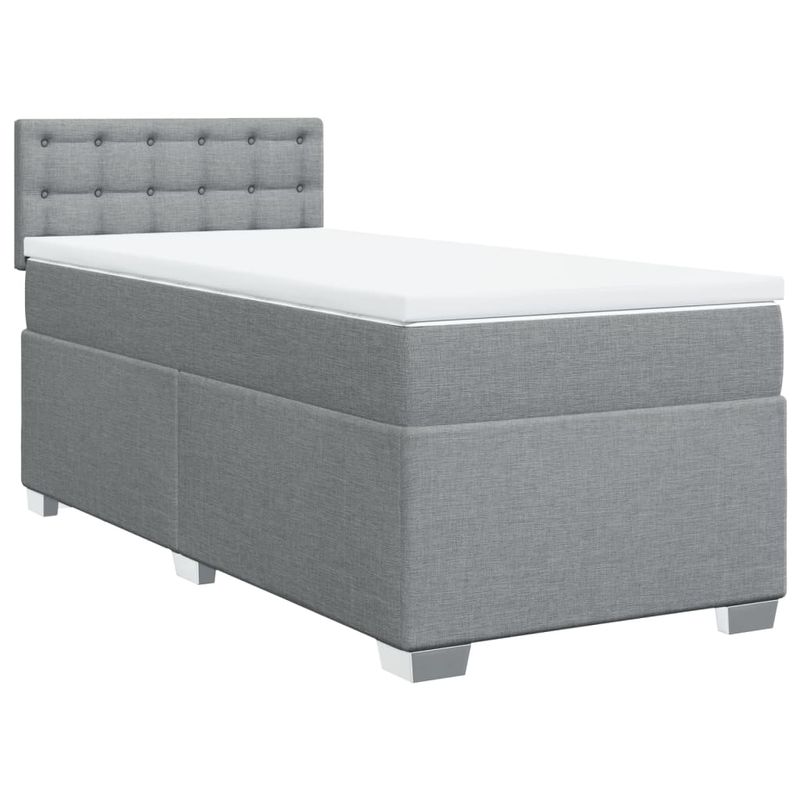 Casa si Gradina - Mobilier - Paturi si accesorii - Paturi - Pat continental cu saltea, gri deschis, 80x200 cm, textil - Infinity.ro