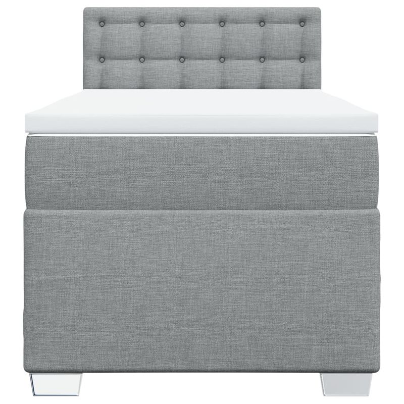 Casa si Gradina - Mobilier - Paturi si accesorii - Paturi - Pat continental cu saltea, gri deschis, 80x200 cm, textil - Infinity.ro