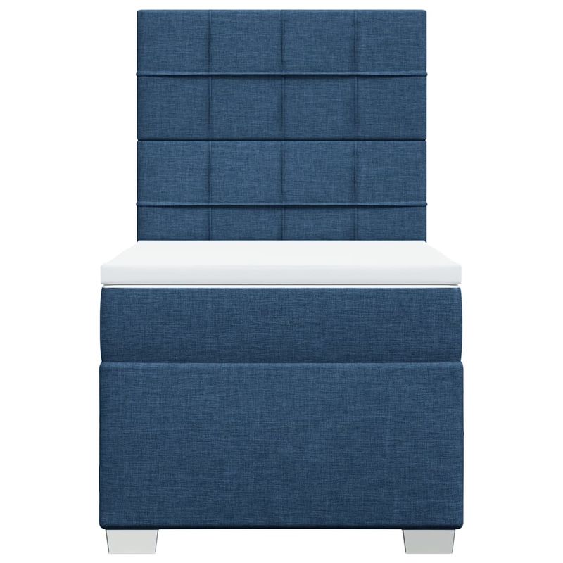Casa si Gradina - Mobilier - Paturi si accesorii - Paturi - Pat box spring cu saltea, albastru, 90x200 cm, textil - Infinity.ro