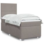 Casa si Gradina - Mobilier - Paturi si accesorii - Paturi - Pat box spring cu saltea, gri taupe, 100x200 cm, textil - Infinity.ro