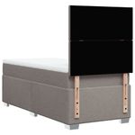 Casa si Gradina - Mobilier - Paturi si accesorii - Paturi - Pat box spring cu saltea, gri taupe, 100x200 cm, textil - Infinity.ro