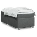 Casa si Gradina - Mobilier - Paturi si accesorii - Paturi - Pat box spring cu saltea, gri inchis, 90x190 cm, textil - Infinity.ro