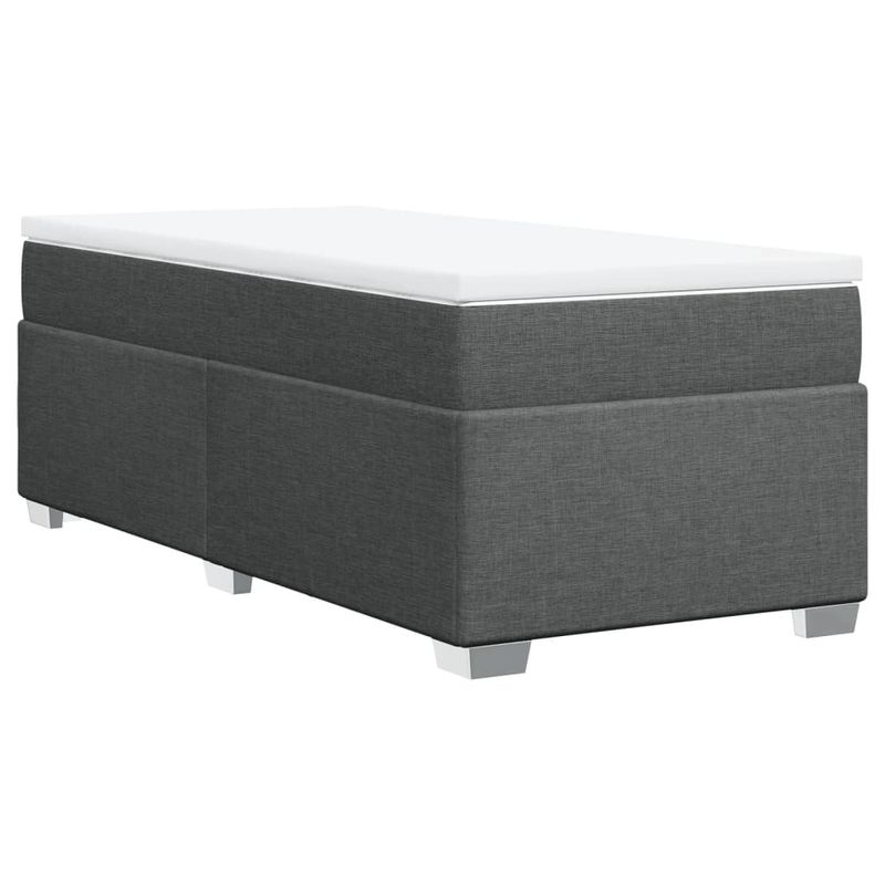 Casa si Gradina - Mobilier - Paturi si accesorii - Paturi - Pat box spring cu saltea, gri inchis, 90x190 cm, textil - Infinity.ro