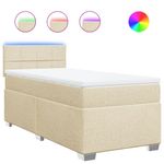 Casa si Gradina - Mobilier - Paturi si accesorii - Paturi - Pat box spring cu saltea, crem, 90x200 cm, textil - Infinity.ro
