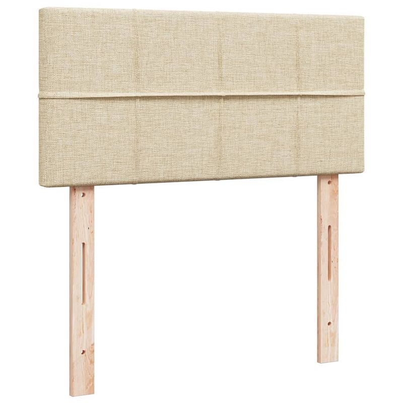 Casa si Gradina - Mobilier - Paturi si accesorii - Paturi - Pat box spring cu saltea, crem, 90x200 cm, textil - Infinity.ro