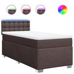 Casa si Gradina - Mobilier - Paturi si accesorii - Paturi - Pat box spring cu saltea, maro inchis, 90x190 cm, textil - Infinity.ro