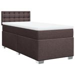 Casa si Gradina - Mobilier - Paturi si accesorii - Paturi - Pat box spring cu saltea, maro inchis, 90x190 cm, textil - Infinity.ro