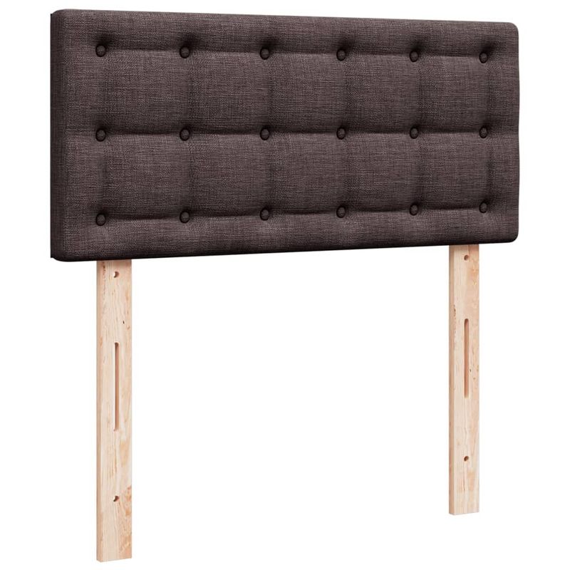 Casa si Gradina - Mobilier - Paturi si accesorii - Paturi - Pat box spring cu saltea, maro inchis, 90x190 cm, textil - Infinity.ro