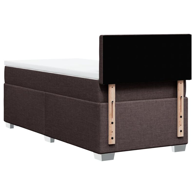 Casa si Gradina - Mobilier - Paturi si accesorii - Paturi - Pat box spring cu saltea, maro inchis, 90x190 cm, textil - Infinity.ro