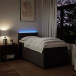 Casa si Gradina - Mobilier - Paturi si accesorii - Paturi - Pat box spring cu saltea, maro inchis, 90x200 cm, textil - Infinity.ro