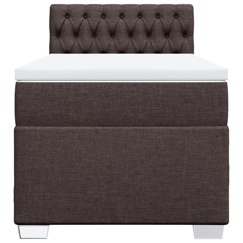 Casa si Gradina - Mobilier - Paturi si accesorii - Paturi - Pat box spring cu saltea, maro inchis, 90x200 cm, textil - Infinity.ro