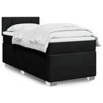 Casa si Gradina - Mobilier - Paturi si accesorii - Paturi - Pat box spring cu saltea, negru, 80x200 cm, textil - Infinity.ro