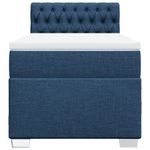 Casa si Gradina - Mobilier - Paturi si accesorii - Paturi - Pat box spring cu saltea, albastru, 100x200 cm, textil - Infinity.ro