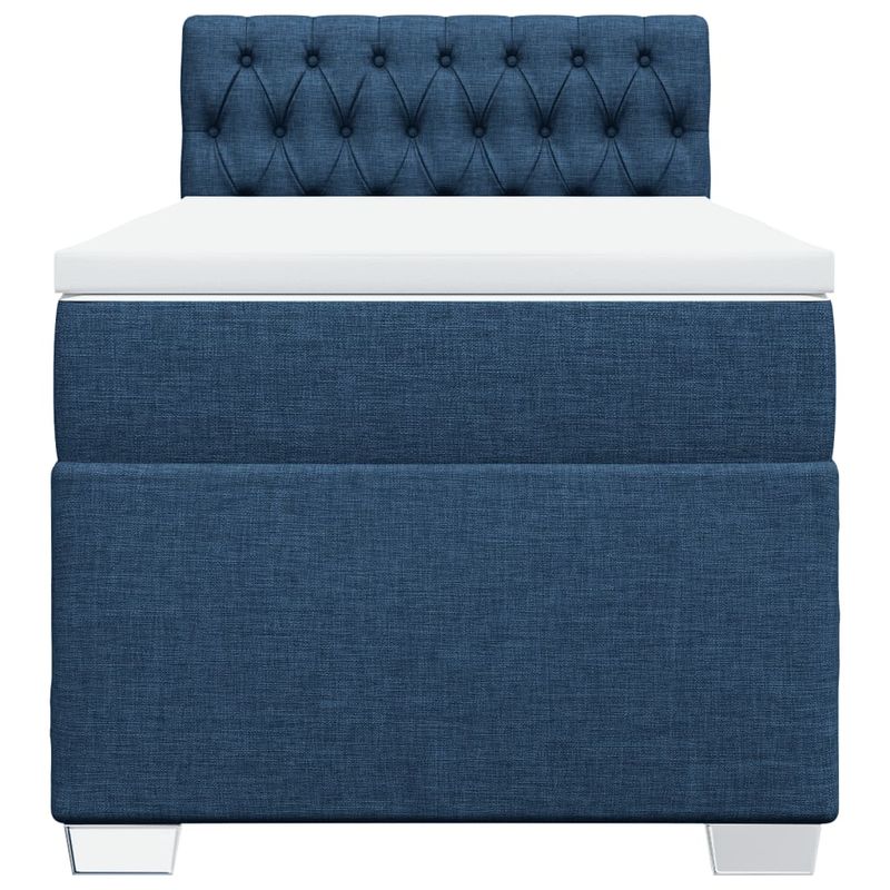 Casa si Gradina - Mobilier - Paturi si accesorii - Paturi - Pat box spring cu saltea, albastru, 100x200 cm, textil - Infinity.ro