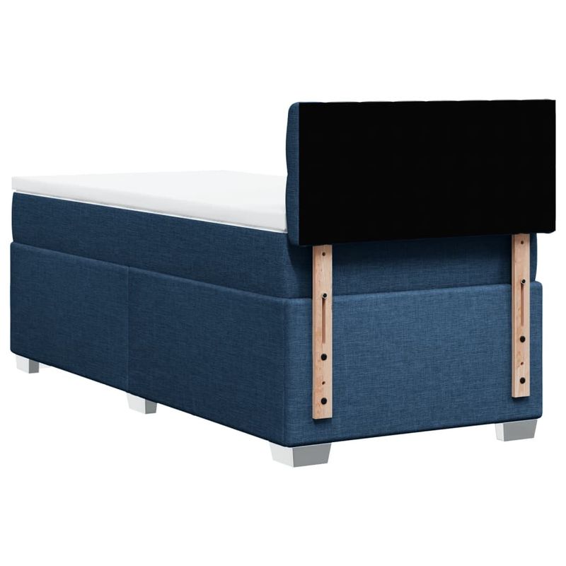 Casa si Gradina - Mobilier - Paturi si accesorii - Paturi - Pat box spring cu saltea, albastru, 100x200 cm, textil - Infinity.ro