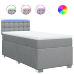 Casa si Gradina - Mobilier - Paturi si accesorii - Paturi - Pat box spring cu saltea, gri deschis, 90x190 cm, textil - Infinity.ro
