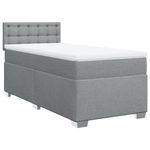Casa si Gradina - Mobilier - Paturi si accesorii - Paturi - Pat box spring cu saltea, gri deschis, 90x190 cm, textil - Infinity.ro