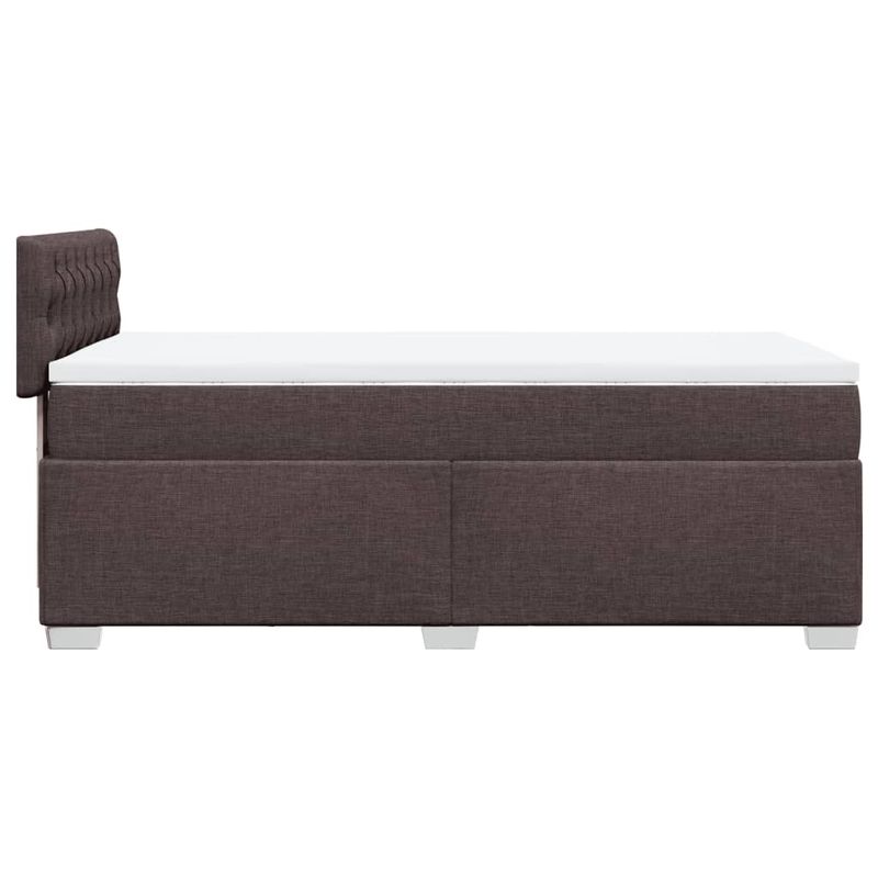 Casa si Gradina - Mobilier - Paturi si accesorii - Paturi - Pat box spring cu saltea, maro inchis, 90x200 cm, textil - Infinity.ro