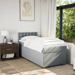 Casa si Gradina - Mobilier - Paturi si accesorii - Paturi - Pat box spring cu saltea, gri deschis, 90x190 cm, textil - Infinity.ro