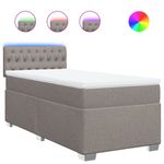 Casa si Gradina - Mobilier - Paturi si accesorii - Paturi - Pat box spring cu saltea, gri taupe, 100x200 cm, textil - Infinity.ro