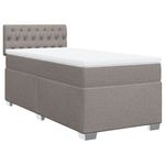 Casa si Gradina - Mobilier - Paturi si accesorii - Paturi - Pat box spring cu saltea, gri taupe, 100x200 cm, textil - Infinity.ro