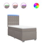 Casa si Gradina - Mobilier - Paturi si accesorii - Paturi - Pat box spring cu saltea, gri taupe, 90x190 cm, textil - Infinity.ro