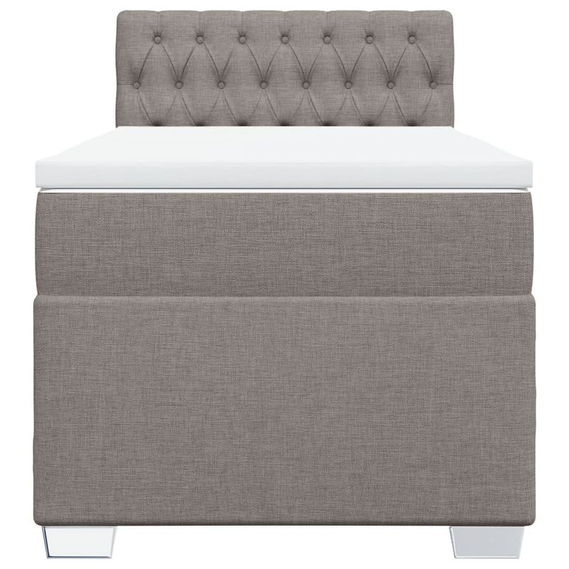Casa si Gradina - Mobilier - Paturi si accesorii - Paturi - Pat box spring cu saltea, gri taupe, 100x200 cm, textil - Infinity.ro